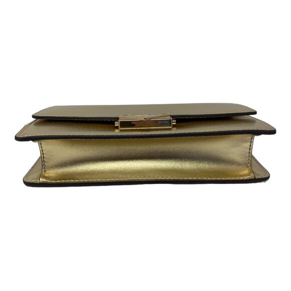 Michael Kors Women's Cece Medium Flap Vegan Leather Bag Pale Gold Crossbody NWT - Picture 7 of 9